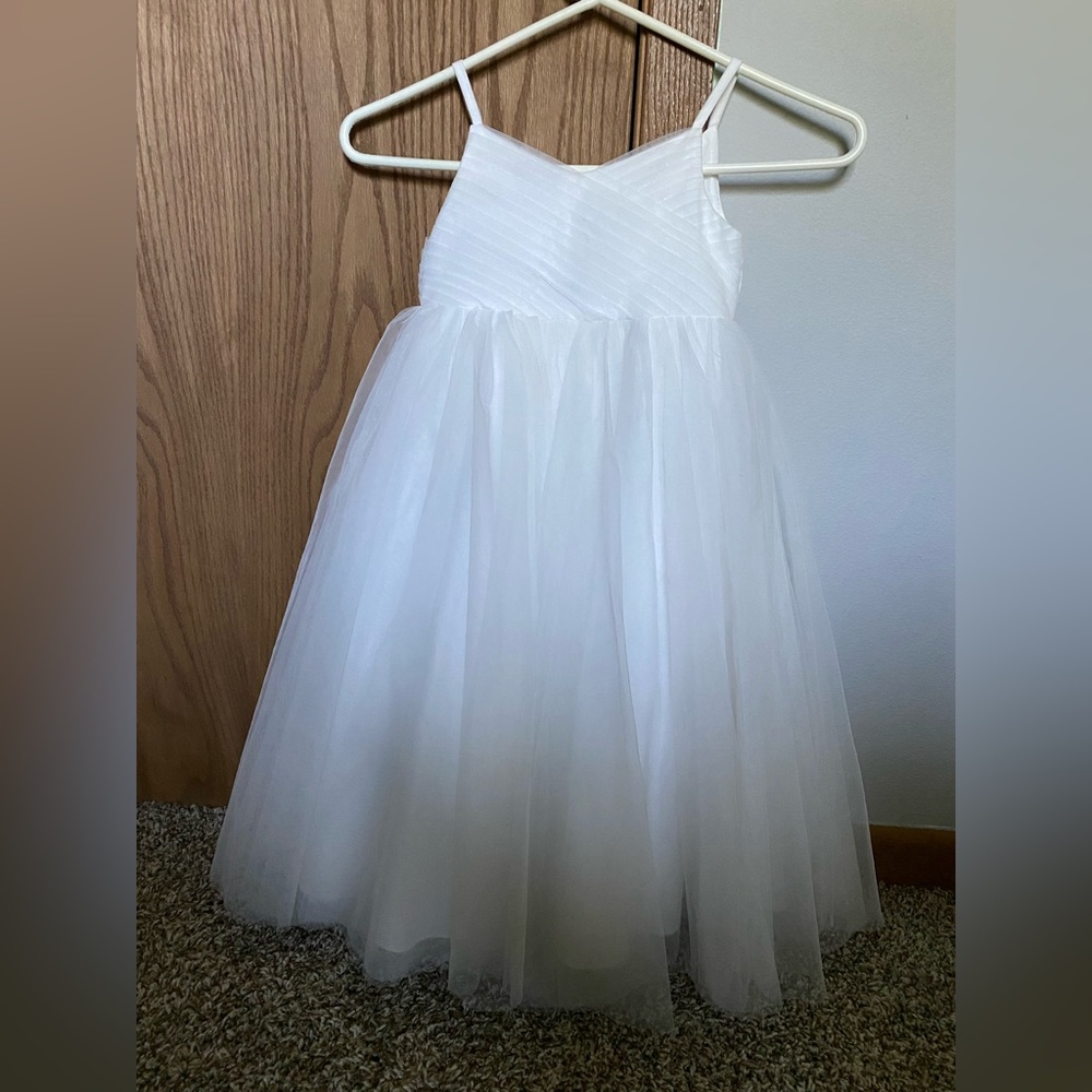 Azazie white flower girl dress